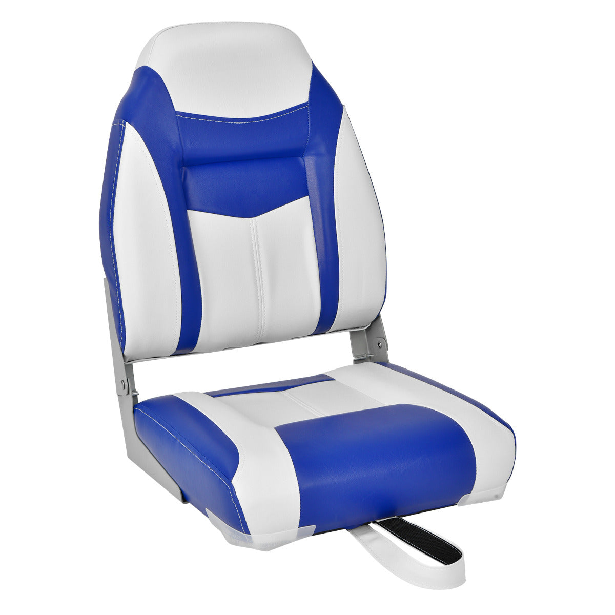 Asiento de Barco Plegable com Respaldo Alto e Almofada Acolchoada Suave, Universal, 44,5 x 51 x 61 cm, Azul