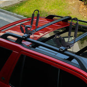 Conjunto de 4 Suportes para Kayak para Barras de Tejadilho de Carro com 4 Correias de Segurança