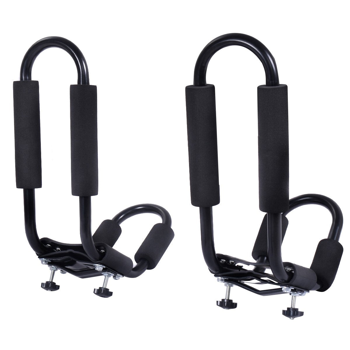 Conjunto de 4 Suportes para Kayak para Barras de Tejadilho de Carro com 4 Correias de Segurança