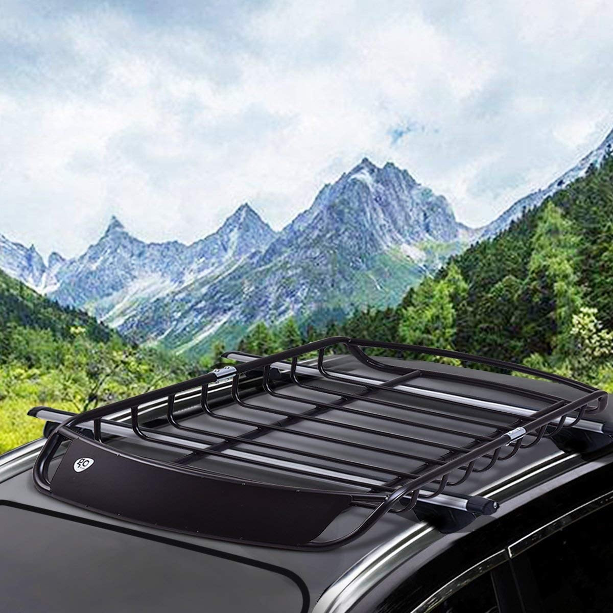 Porta-Equipamentos de Carro em Metal Universal para Telhado de Automóvel 120 x 98 x 17 cm - Preto