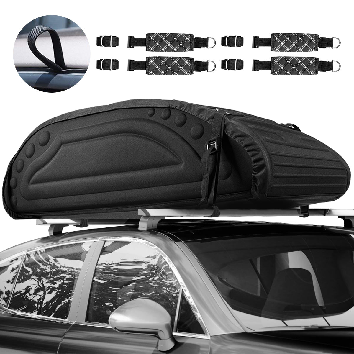Bolsa de Techo de Coche 400 L Negro Impermeable para Jeep SUV - 113,5 x 63,5 x 36,5 cm