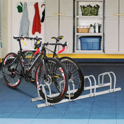 Suporte de Estacionamento para 4 Bicicletas em Metal Cinzento para Casa ou Centro Comercial 120 x 32,5 x 26 cm