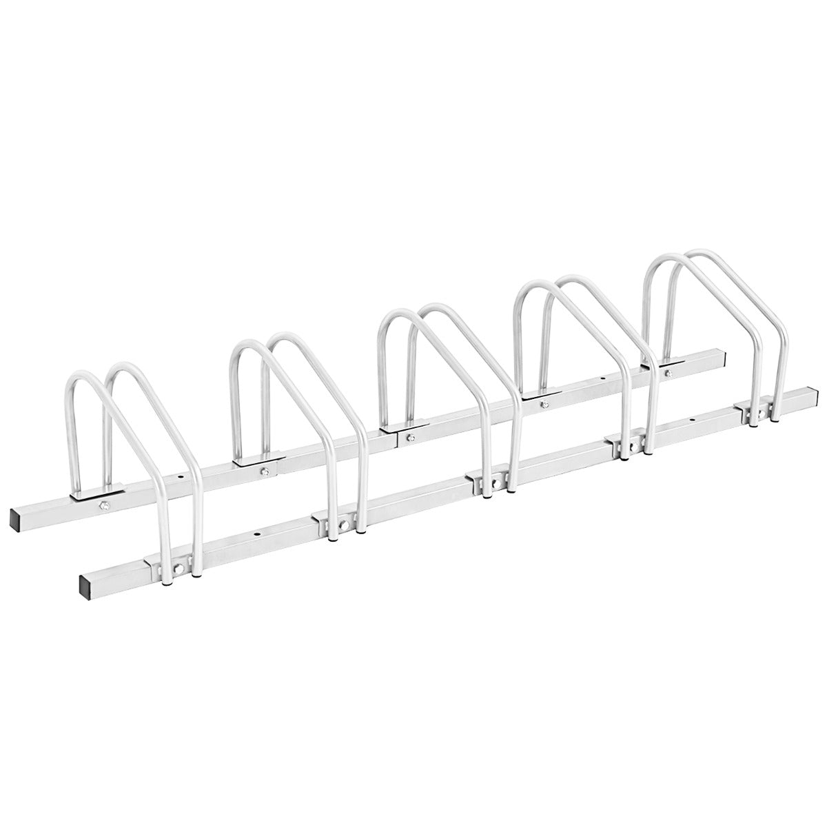 Suporte para 5 Bicicletas em Aço para Casa, Jardim, Garagem e Parque - Prateado