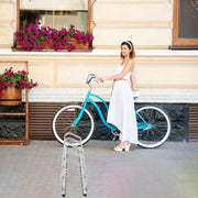 Suporte para 6 Bicicletas em Aço para Casa Jardim Garagem Parque 180 x 32,5 x 26 cm Prateado