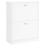 Sapateira de Madeira com 2 Compartimentos 60x24x80 cm - Branco
