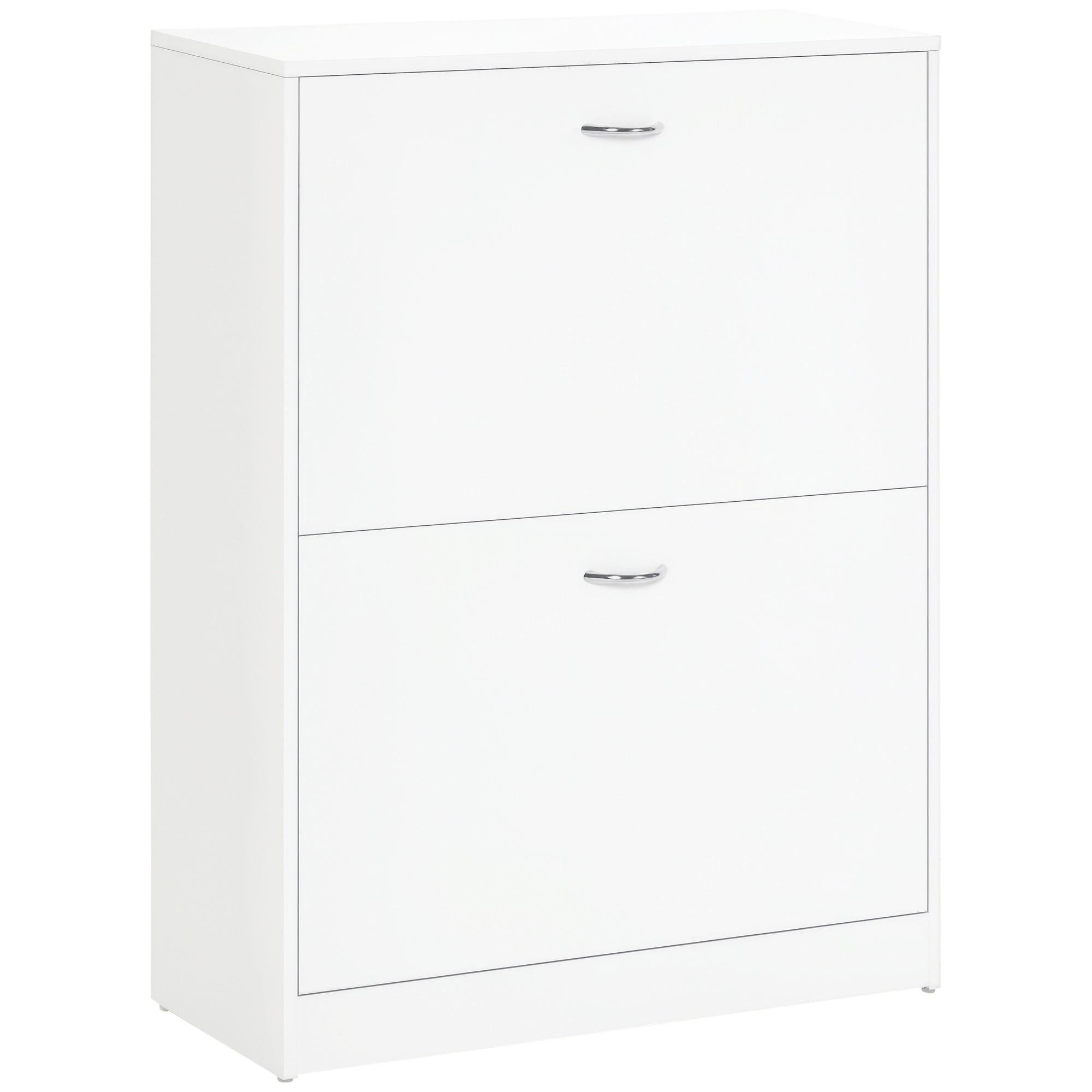 Sapateira de Madeira com 2 Compartimentos 60x24x80 cm - Branco