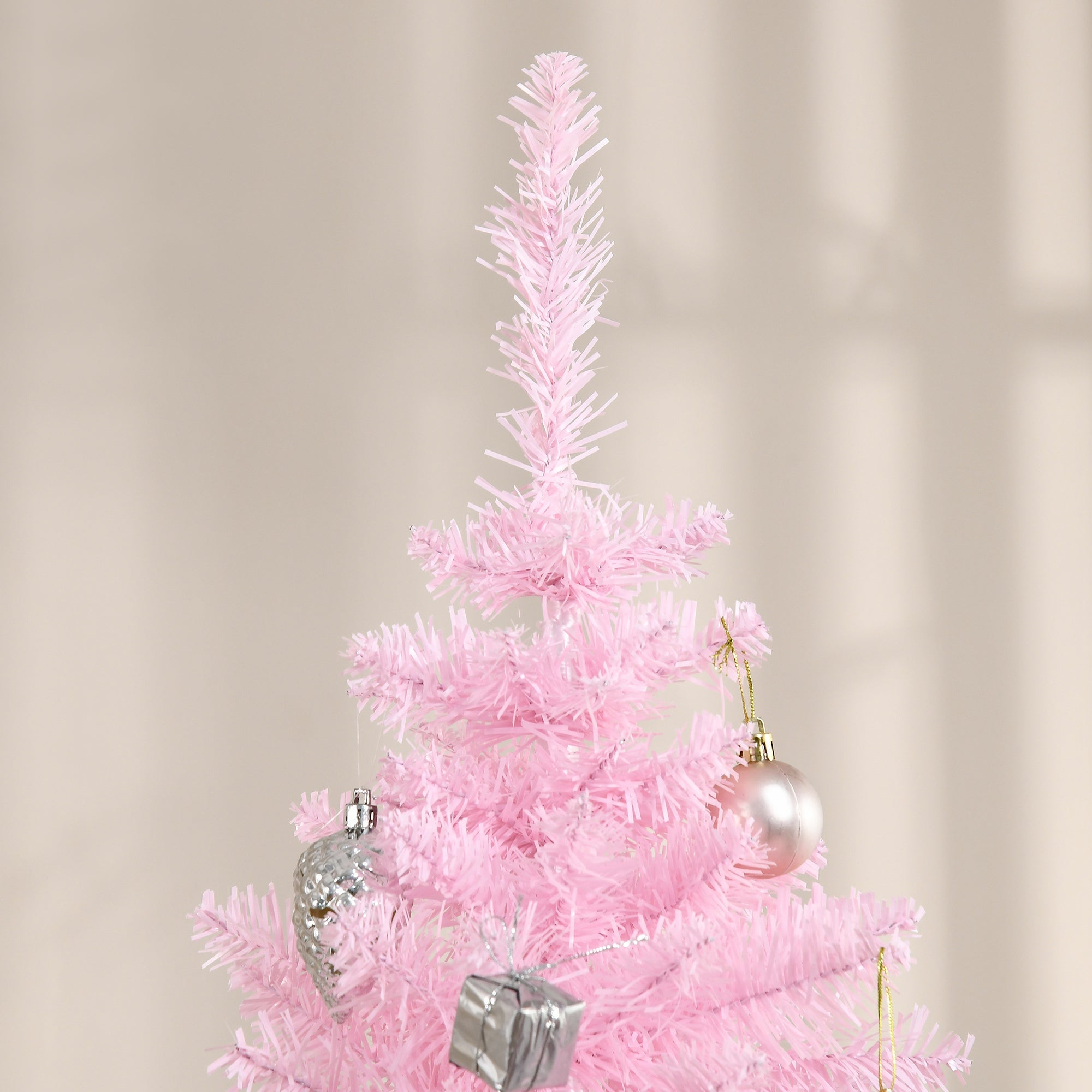 Árvore de Natal Artificial – 180 cm – Rosa – PVC, metal e plástico