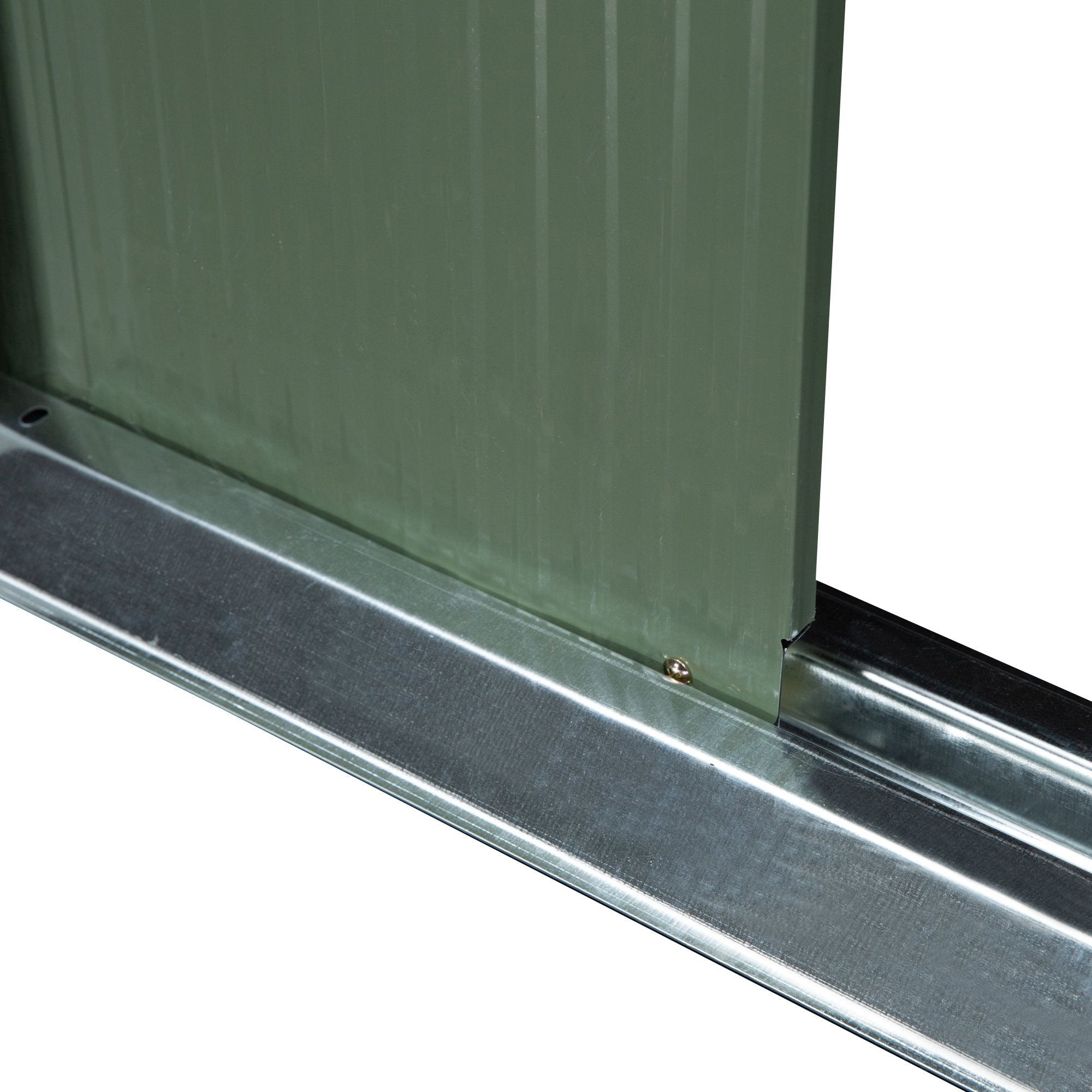Abrigo de Jardim Verde 280x130x172cm em Aço Galvanizado com Porta Corrediça e Ventilações