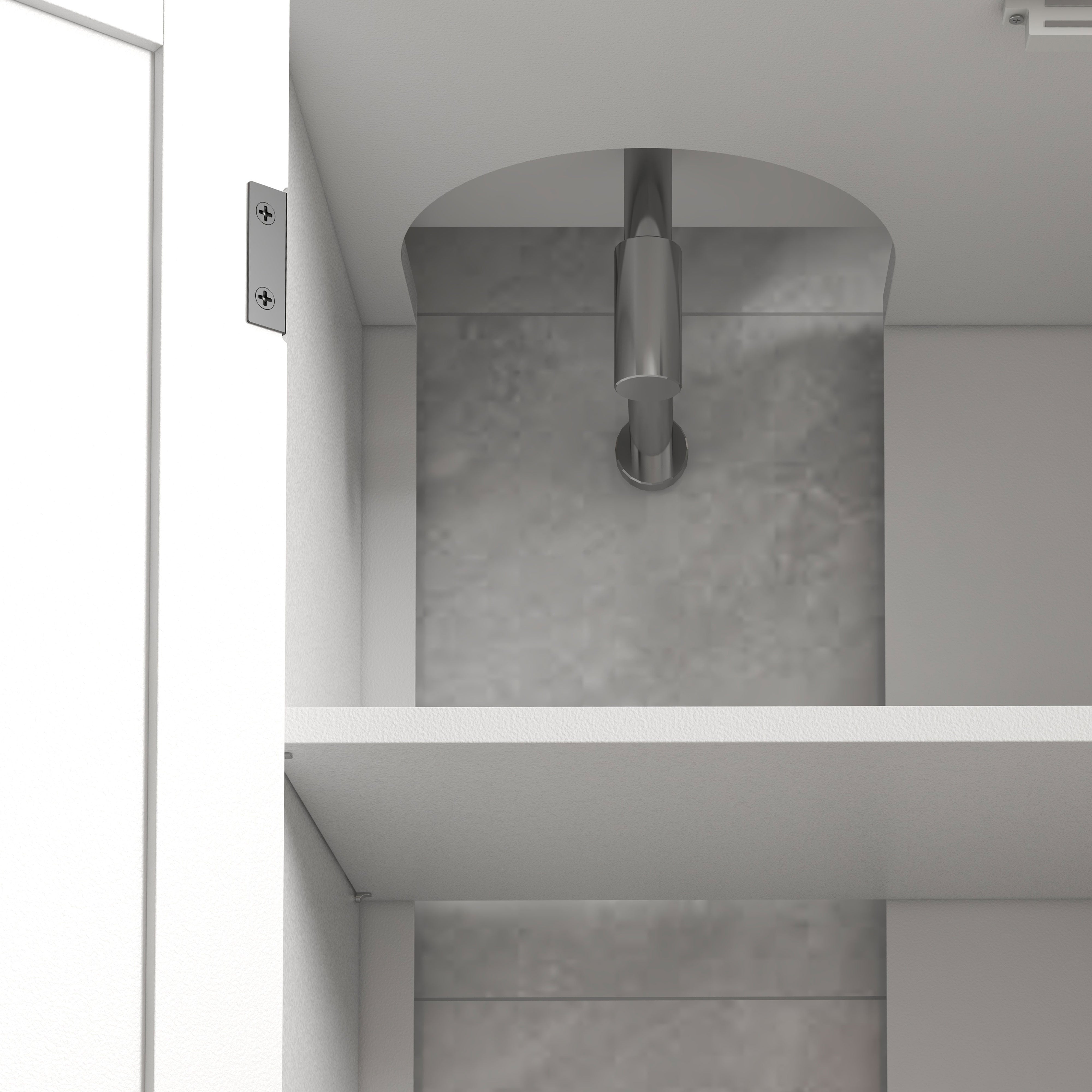 Móvel para Lavatório Branco 90x30x60 cm com Armário e Prateleiras - Estilo Moderno