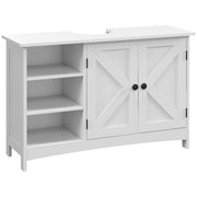 Móvel para Lavatório Branco 90x30x60 cm com Armário e Prateleiras - Estilo Moderno