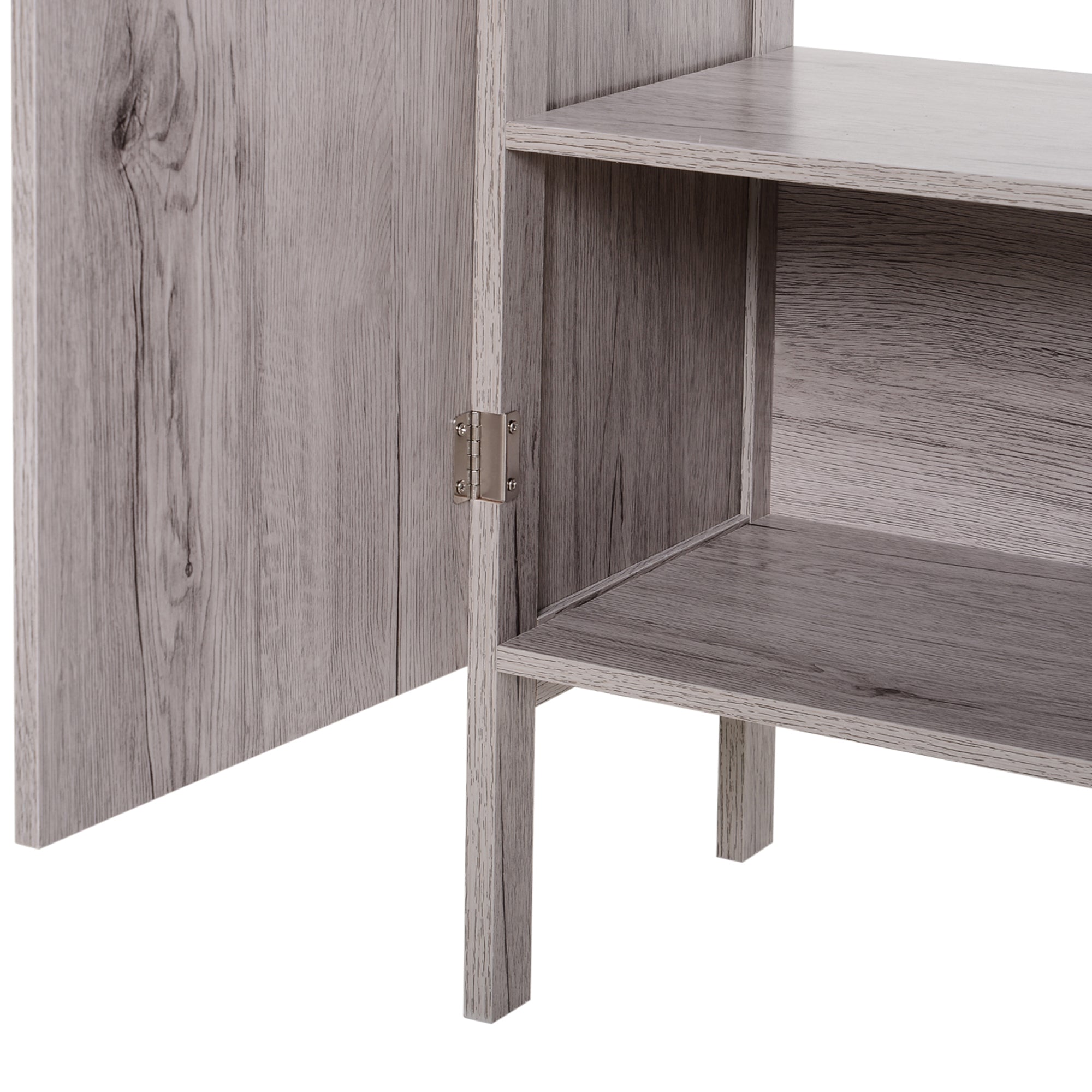 Armário Compacto para Lavatório com 2 Portas - 60x30x70 cm - Madeira Acinzentada