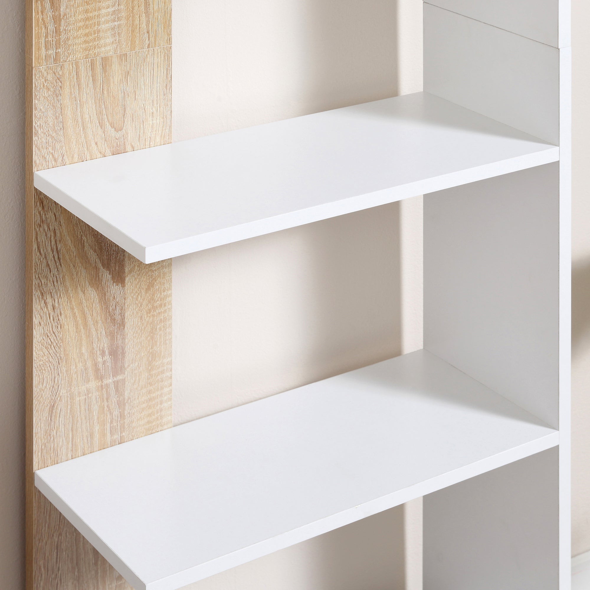 Estante de Armazenamento Multiuso 45x21x170 cm - Cor de Carvalho e Branco