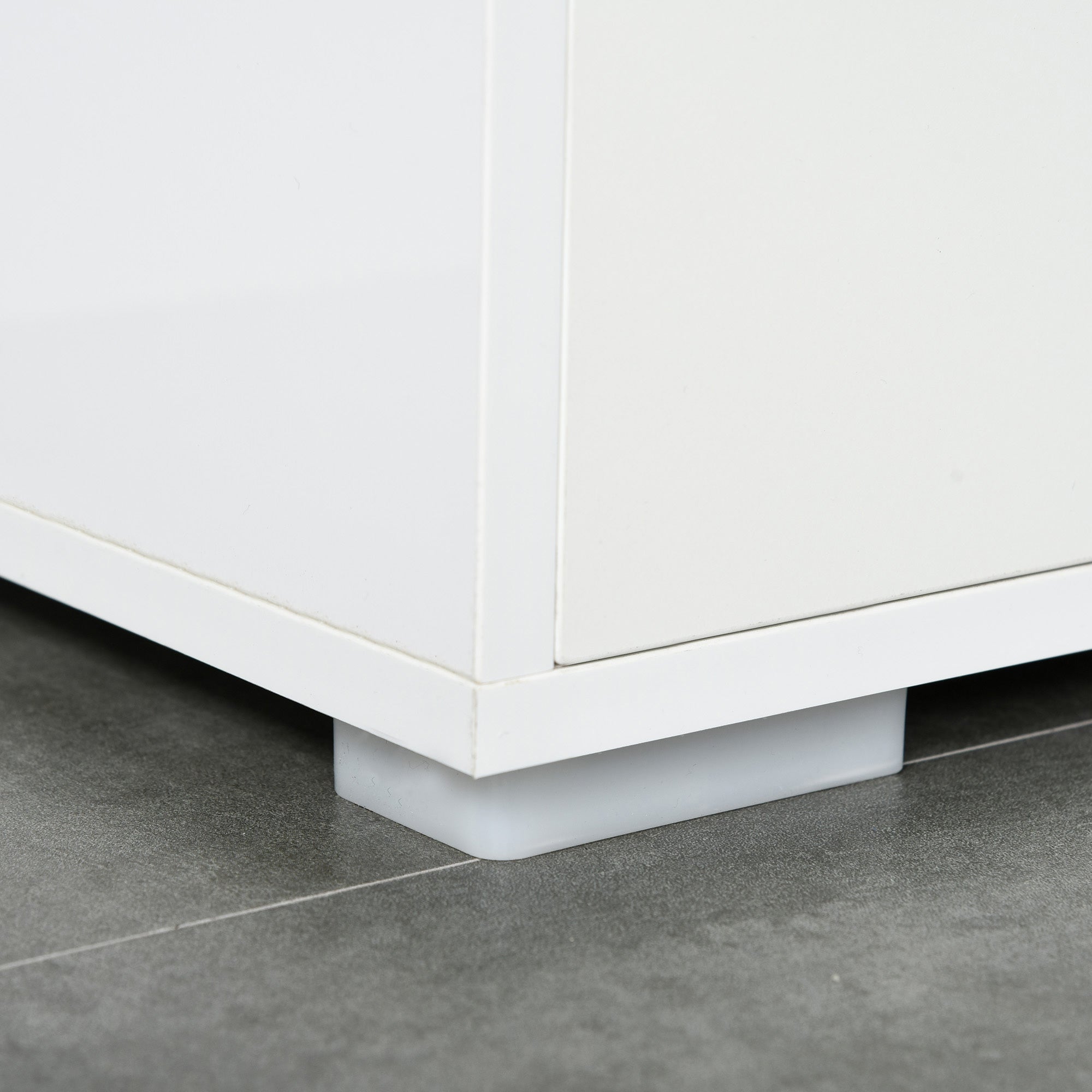 Aparador de Sala de Estar 117x36x74cm Branco de Alto Brilho