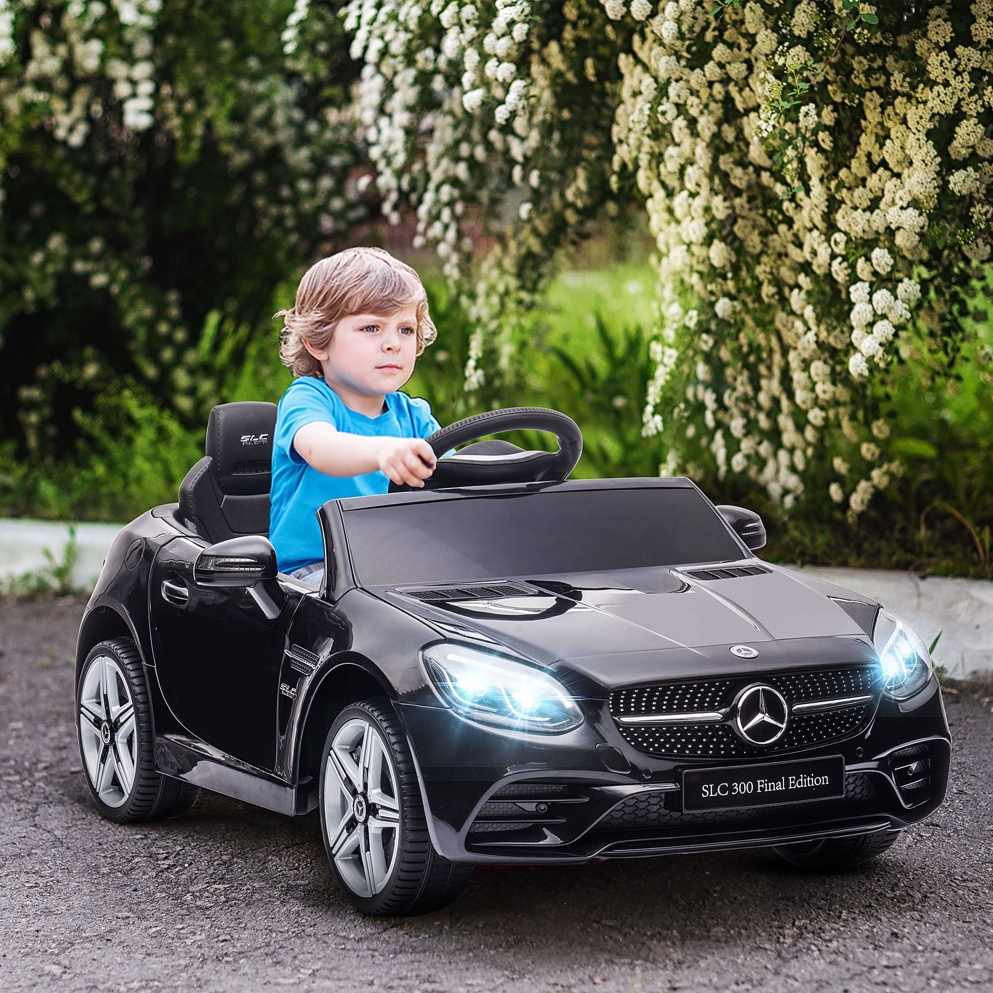 Carro Elétrico Infantil 107x62,5x44 cm Preto com Controlo Remoto e Faróis LED