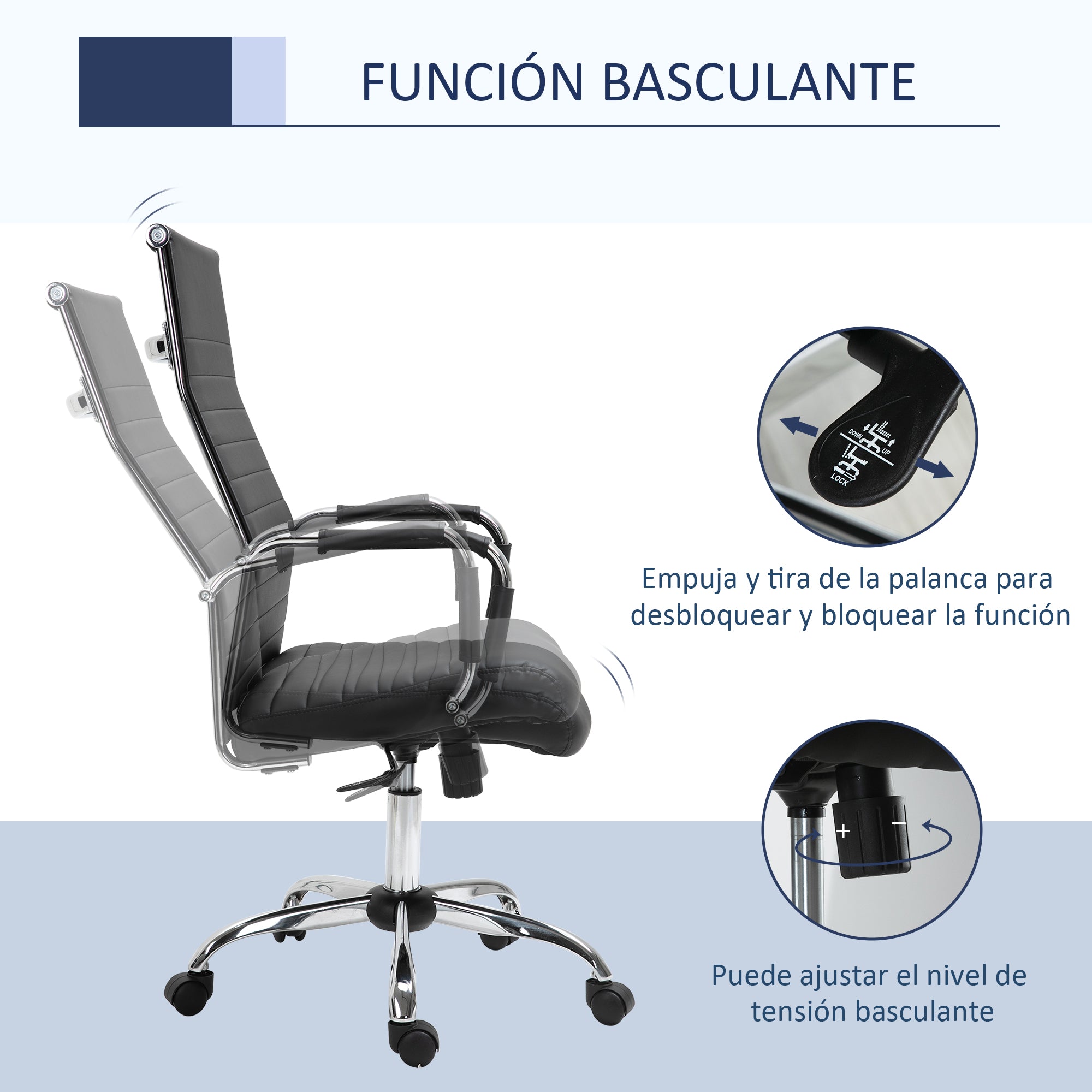 Cadeira de Escritório Ergonômica Preto 54x62x114 cm