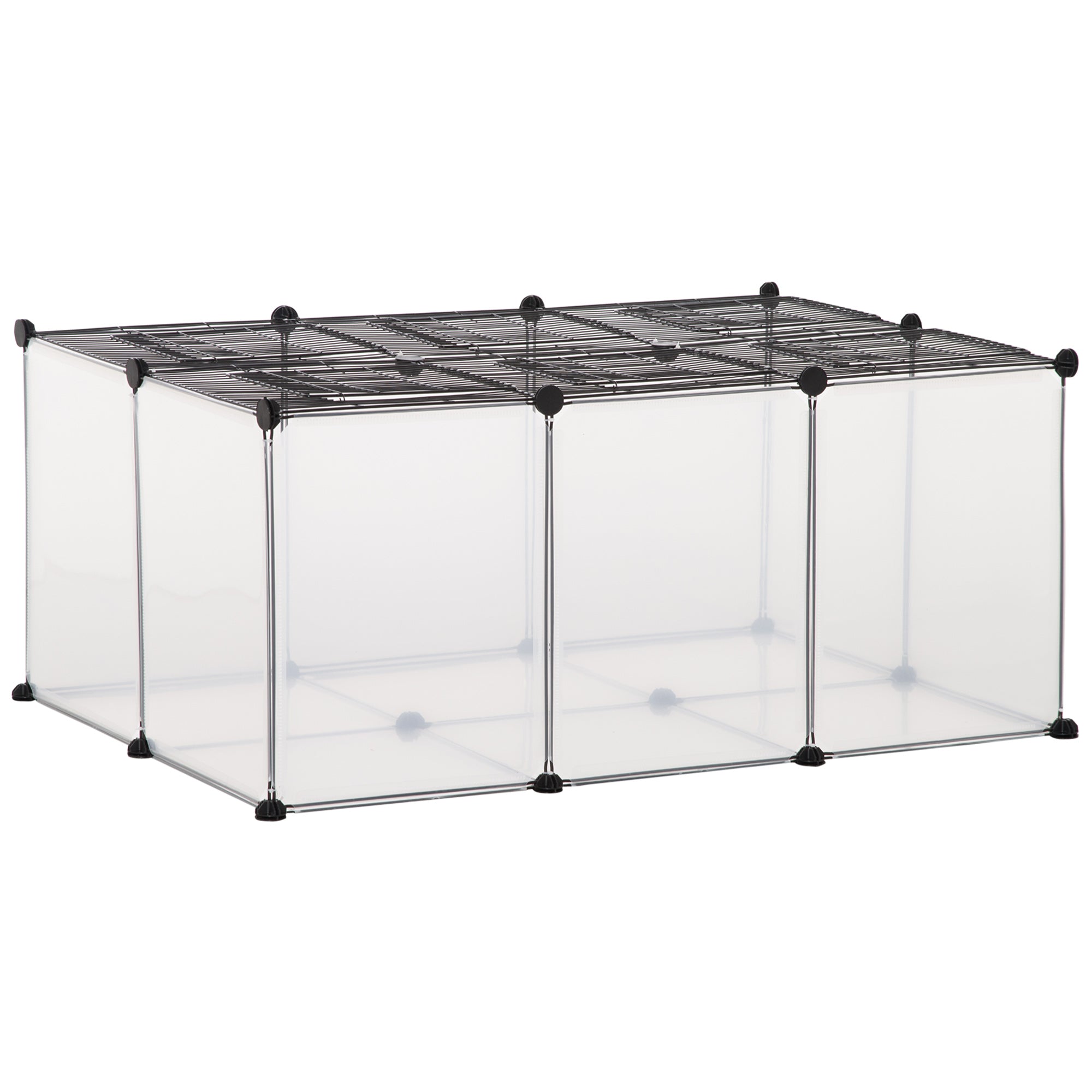 Recinto Modular para Pequenos Animais - Cor Preto, 105x70x45cm