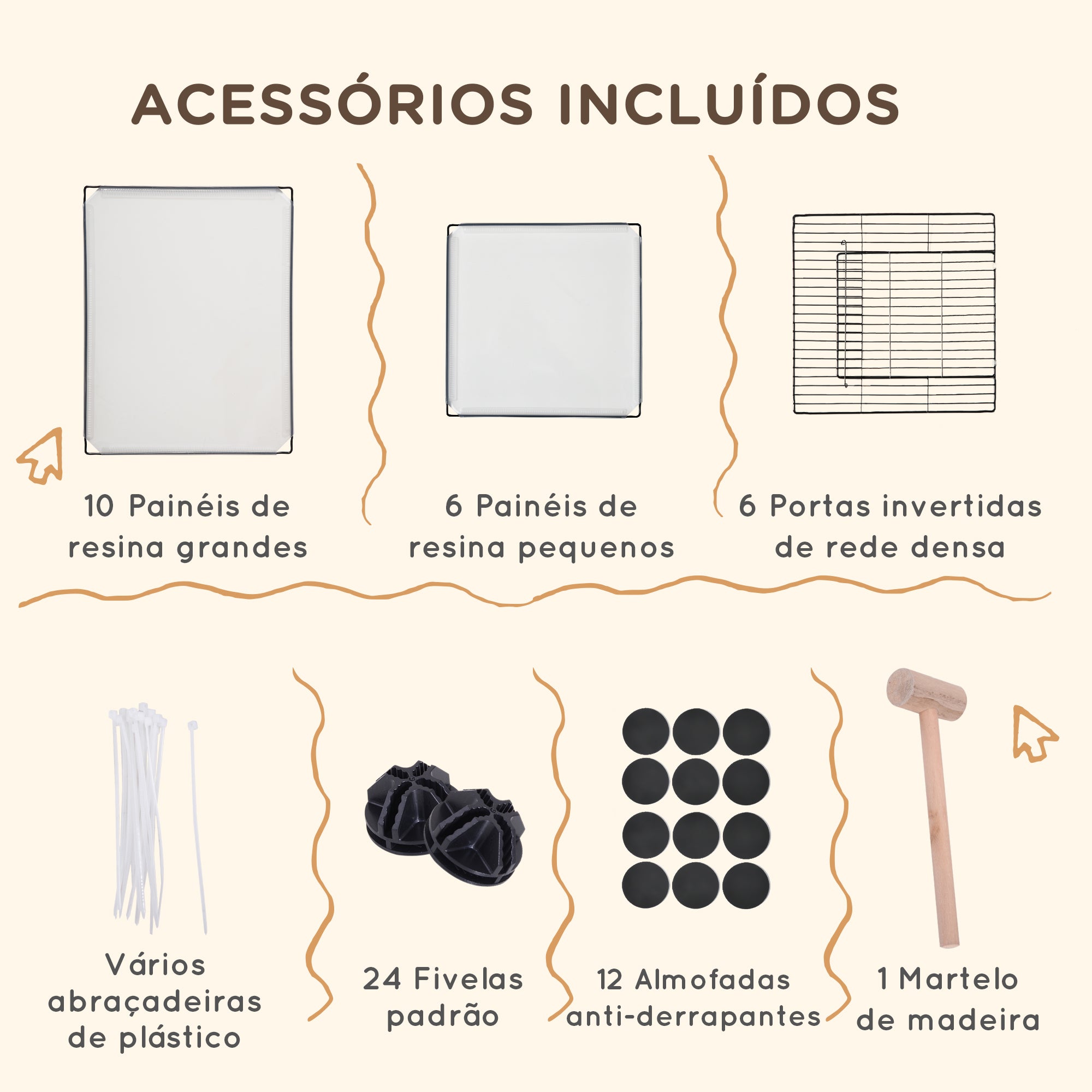 Recinto Modular para Pequenos Animais - Cor Preto, 105x70x45cm