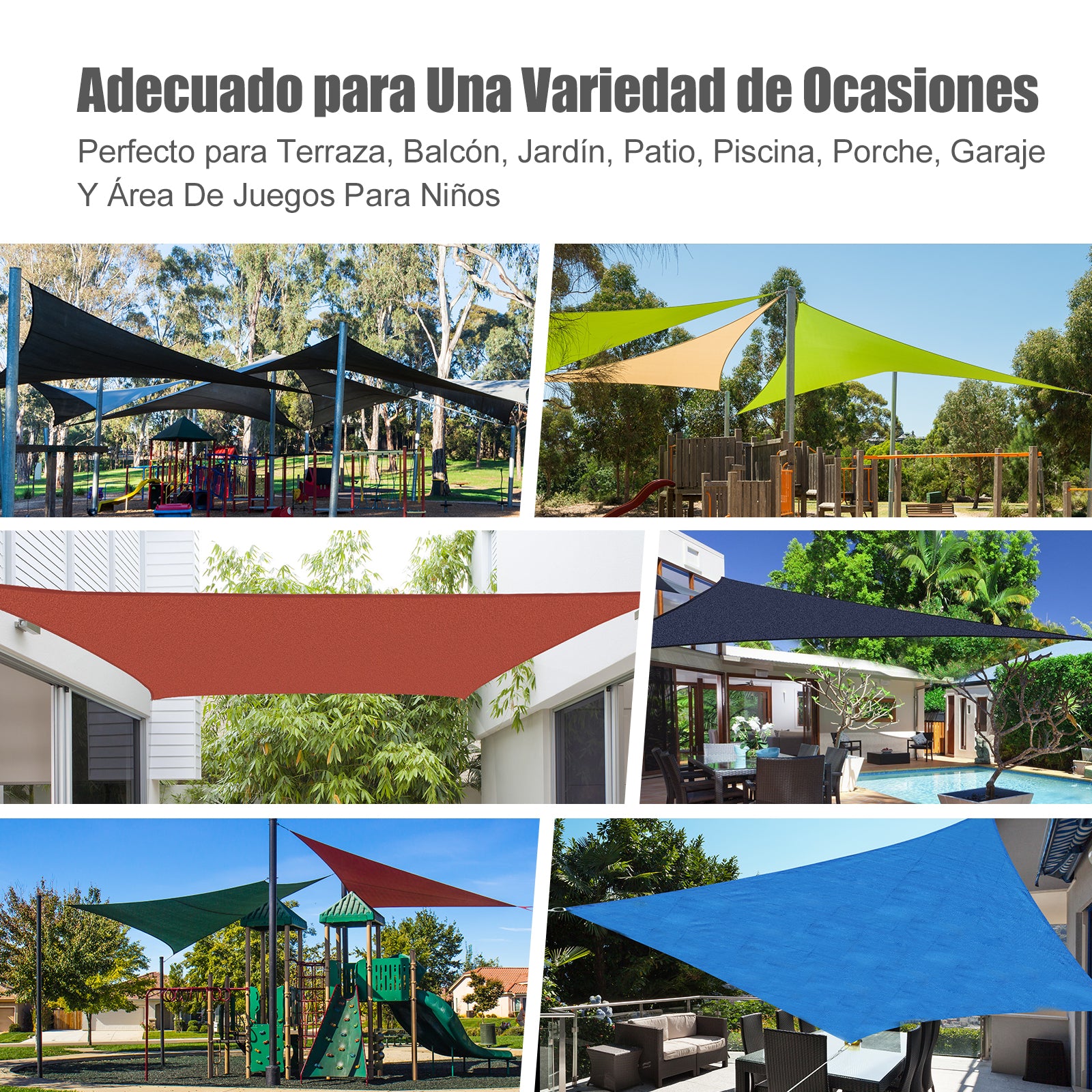Toldo Vela Triângulo 4 x 4 x 4 m Cor de Areia - Proteção Solar para Varanda e Jardim