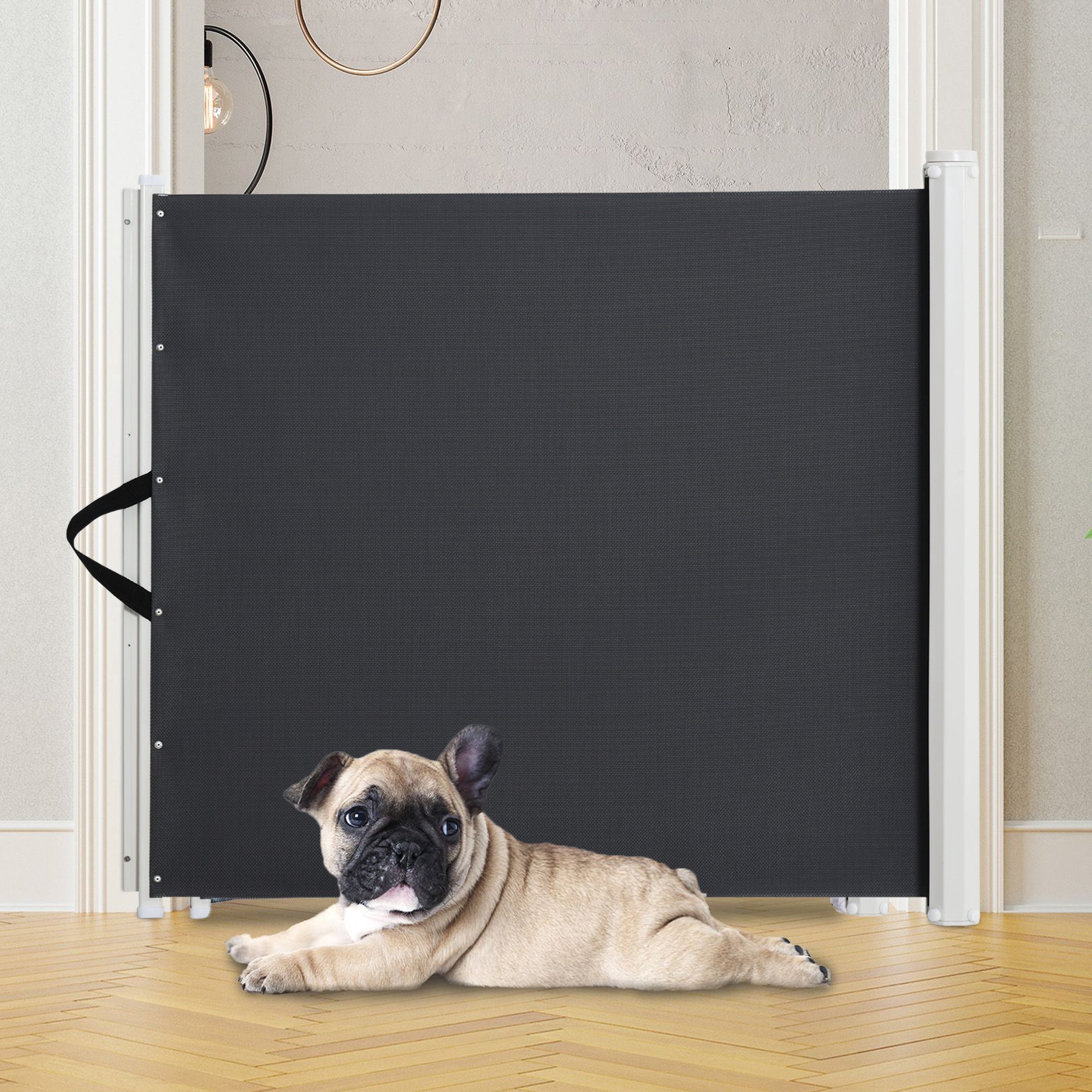 Barreira de Segurança Extensível Cinza Escuro 115x5.5x82.5cm