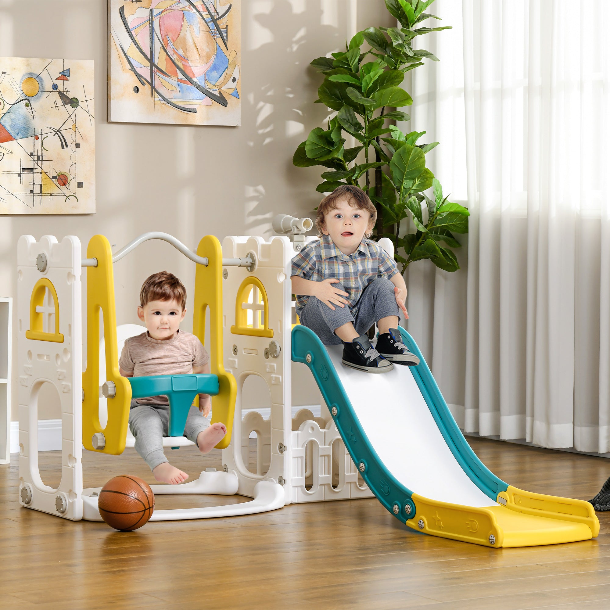 Parque Infantil 6 em 1 Multicor 143x177x99 cm