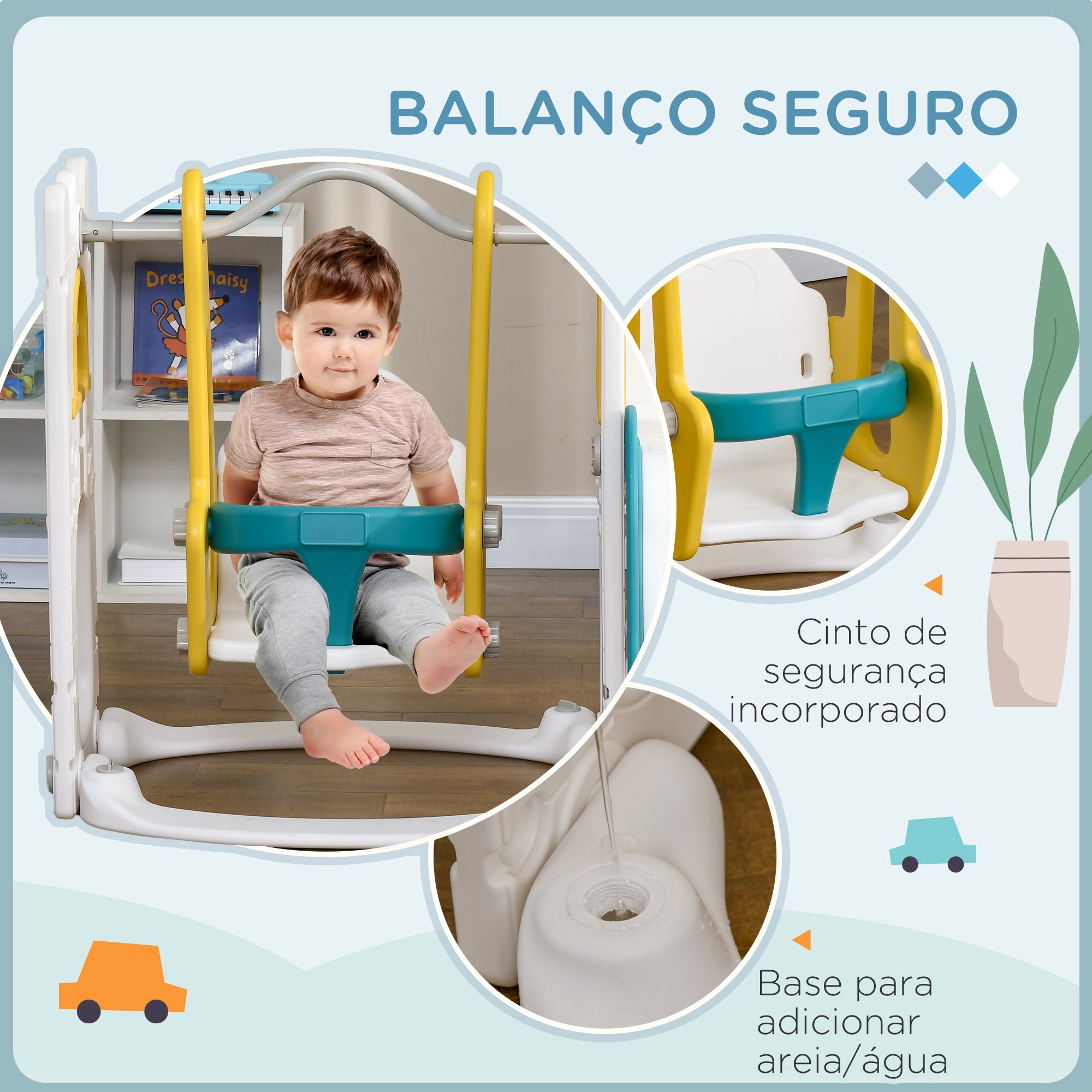 Parque Infantil 6 em 1 Multicor 143x177x99 cm