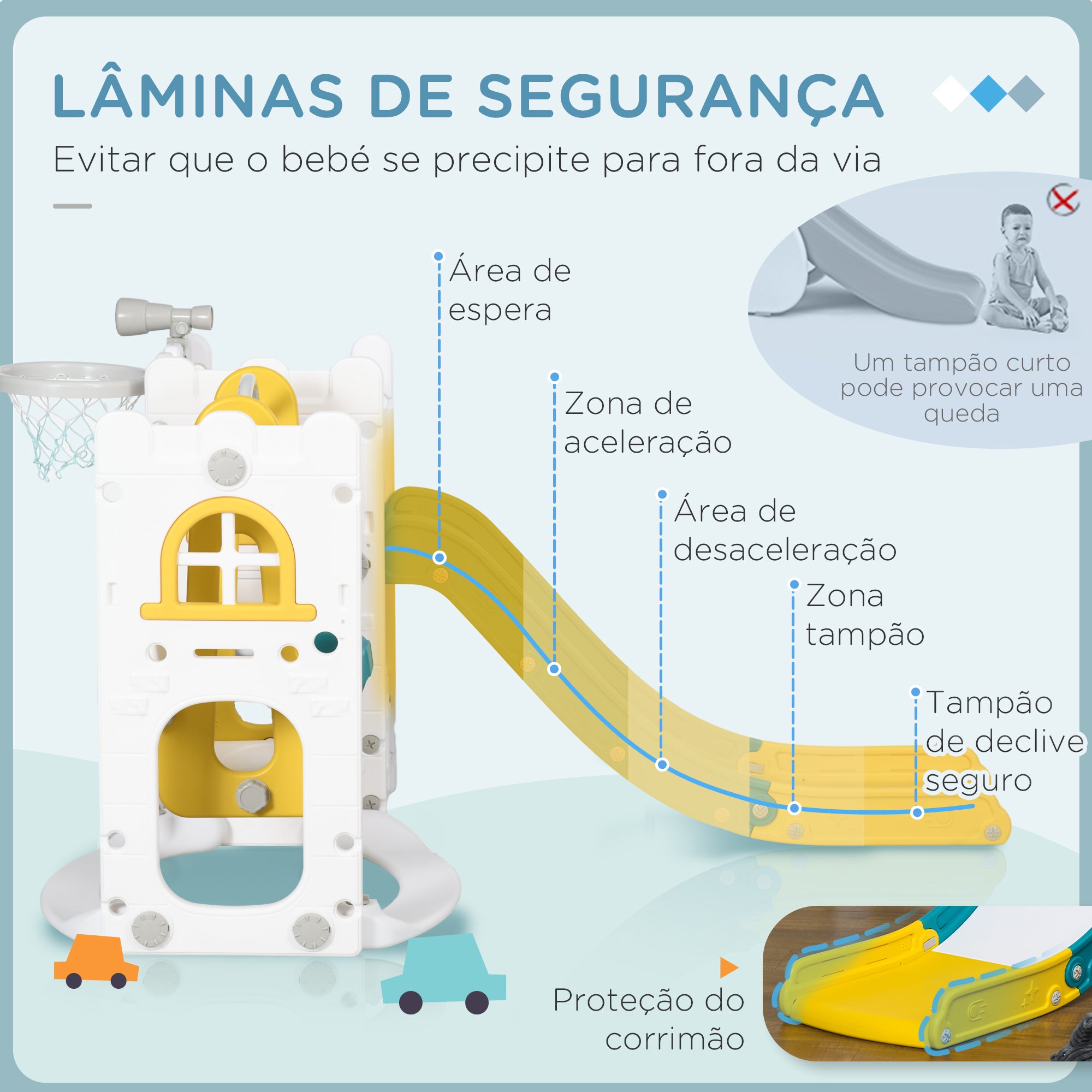 Parque Infantil 6 em 1 Multicor 143x177x99 cm