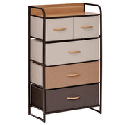 Cómoda de Tecido com 5 Cestos Removíveis e Dobráveis 58x29x99cm - Multicor