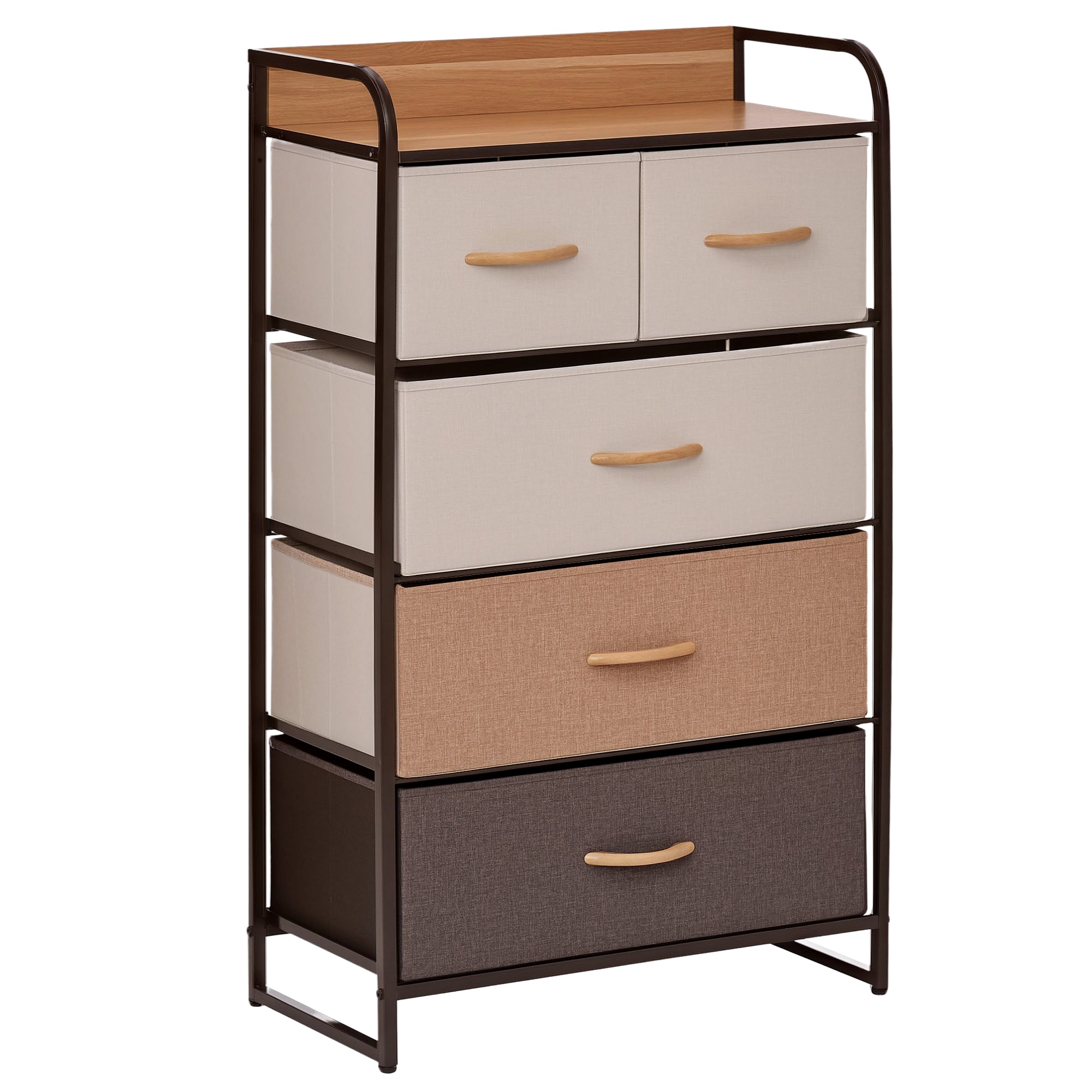 Cómoda de Tecido com 5 Cestos Removíveis e Dobráveis 58x29x99cm - Multicor