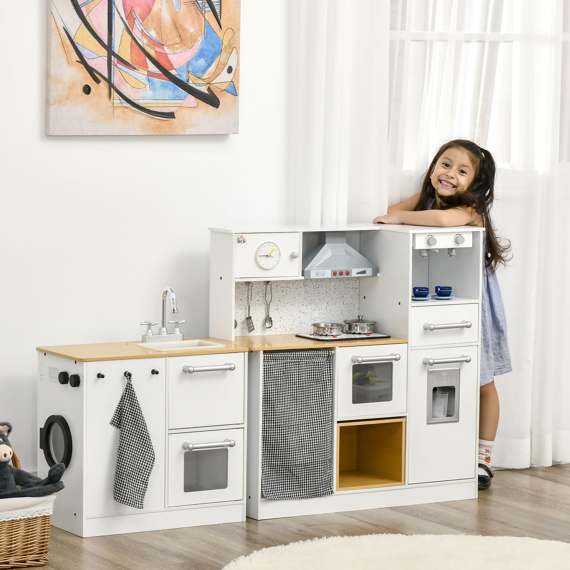 Cozinha Infantil de Madeira – 78.5x29x81 cm – Branca – MDF