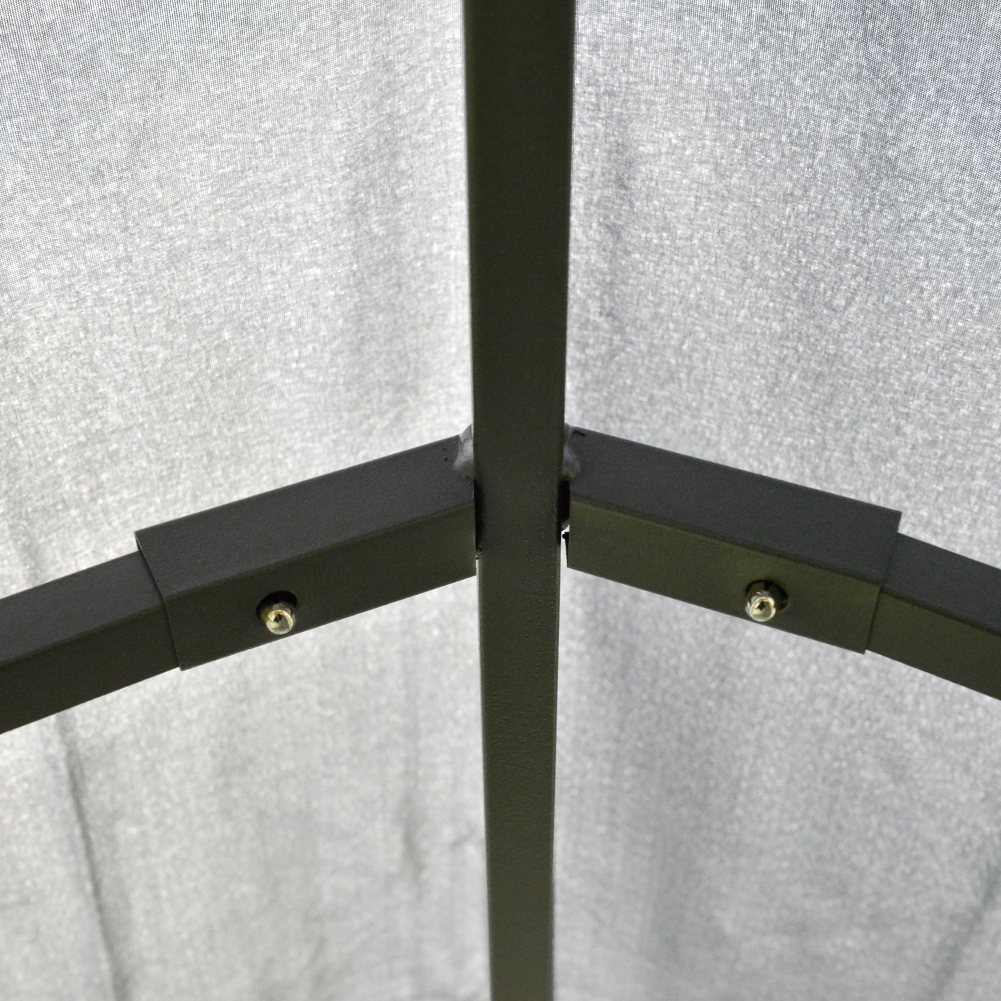 Pérgola de Jardim Cinzenta 300x400x280 cm com Estrutura de Aço e Teto Duplo