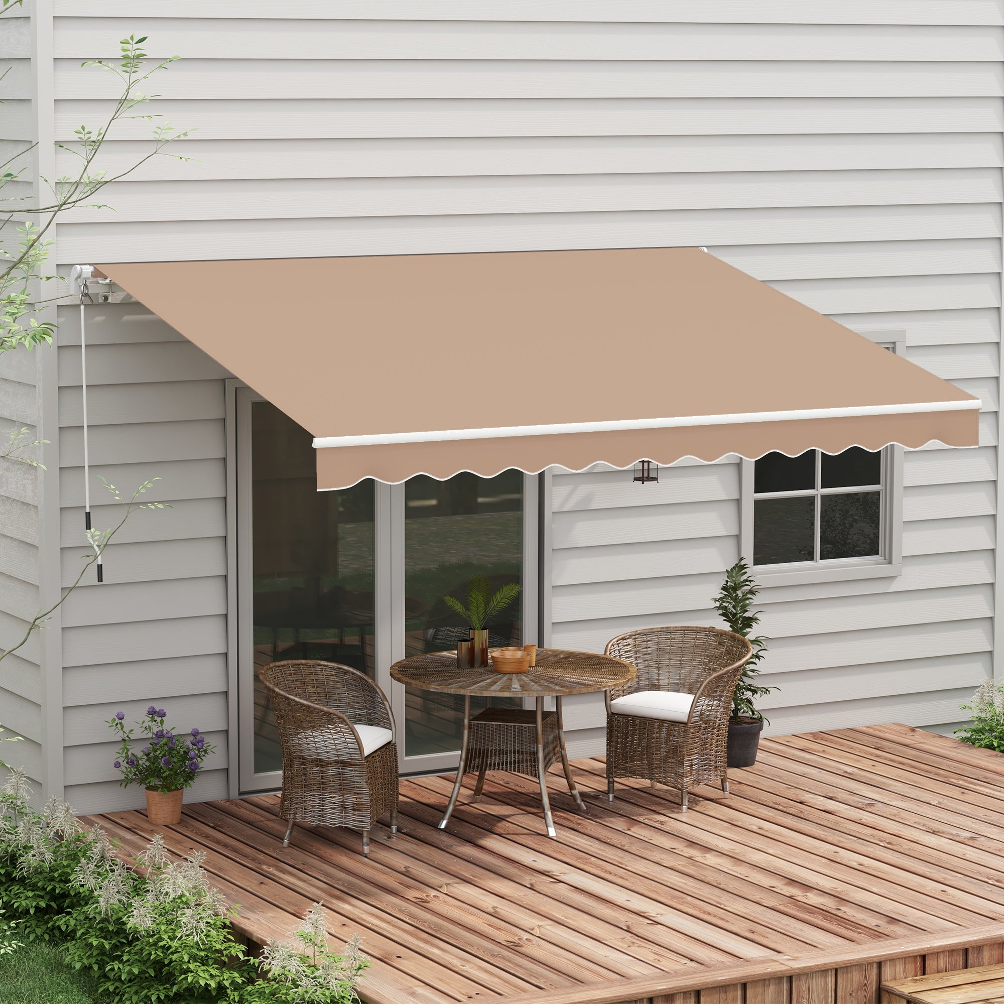 Toldo Manual Retrátil 350x250 cm - Cor Marrom