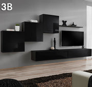 Móvel de TV Baza 3B preto (3,3m)
