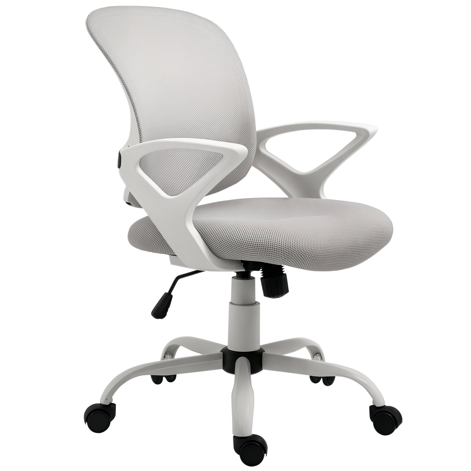 Cadeira de Escritório Ergonômica Cinza e Branco 61x61x99cm
