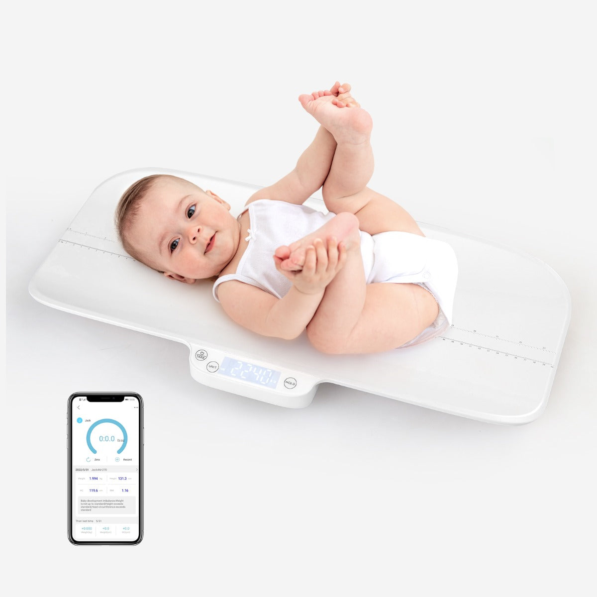 Báscula Digital para Bebés – 30 kg – Branco – Eletrónico