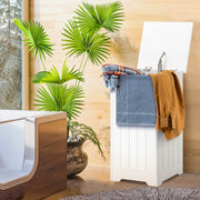Armário de 34 L para Lavandaria Cesto de Roupa Suja com Tampa Organizador Grande Espaço de Armazenamento para Entrada Casa de Banho Branco