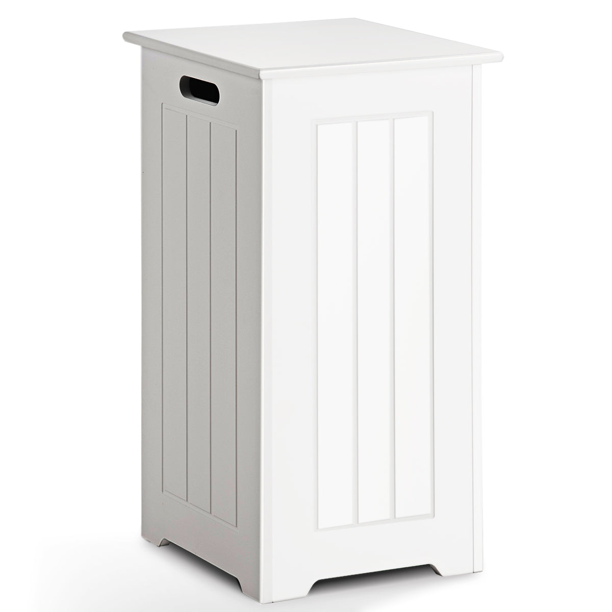 Armário de 34 L para Lavandaria Cesto de Roupa Suja com Tampa Organizador Grande Espaço de Armazenamento para Entrada Casa de Banho Branco