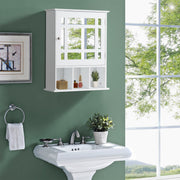 Armário de Casa de Banho com Espelho de Parede Móvel de Casa de Banho Organizador com Porta e Prateleira Armário de Arrumação Branco 50 x 16 x 61 cm