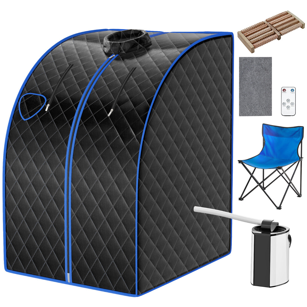 Sauna de Vapor Portátil 3 L com Temporizador e Temperatura Reguláveis - Negro 78 x 87 x 101 cm