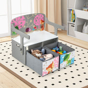 Conjunto de Mesa e Cadeira Infantil – Cinzento – MDF