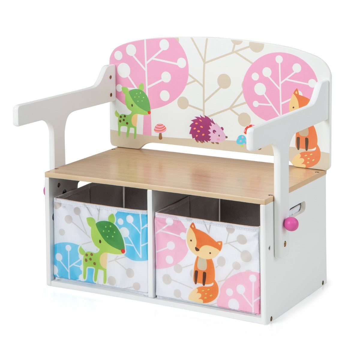 Conjunto de Mesa e Cadeira Infantil – Branco – tecido