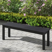 Banco de Jardim HDPE de 140cm para 2-3 Pessoas Sem Encosto - Preto