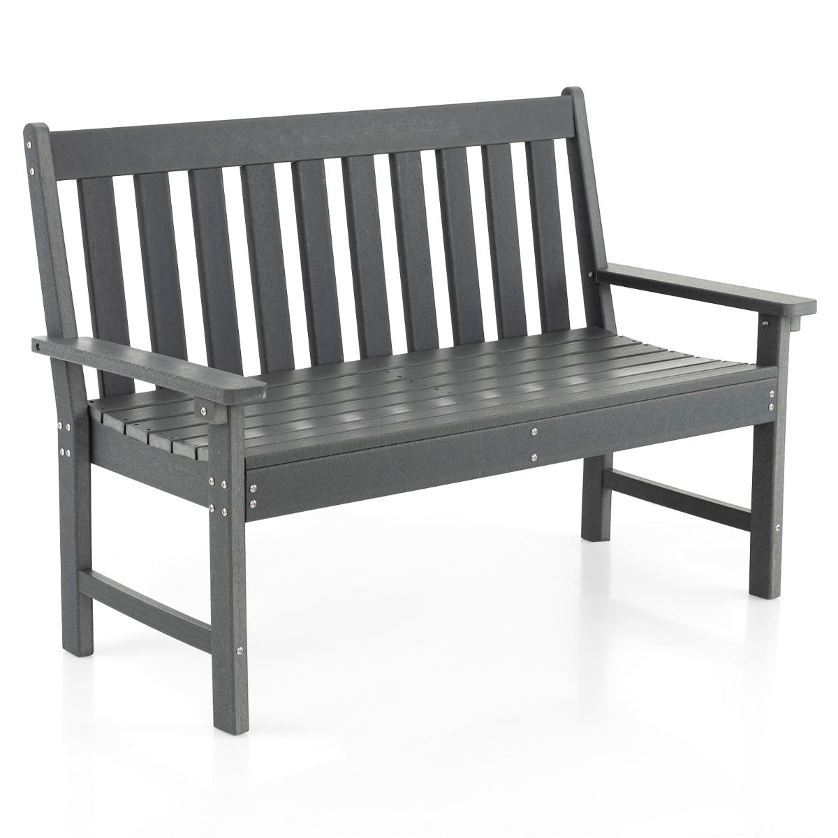 Banco de Jardim em HDPE – 132 x 65 x 91 cm – Cinzento