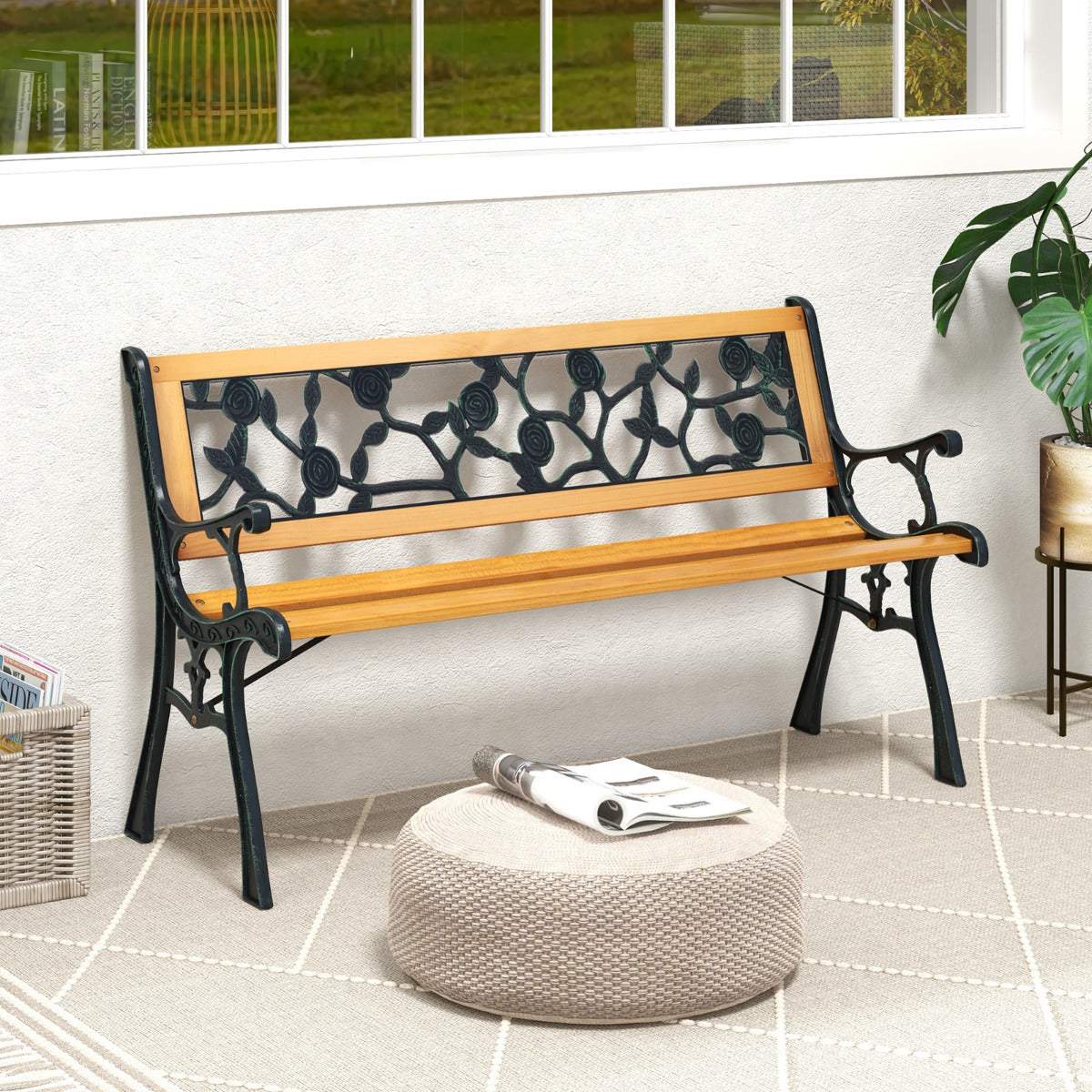Banco de Jardim – 127,5 cm – Metal Fundido – Madeira