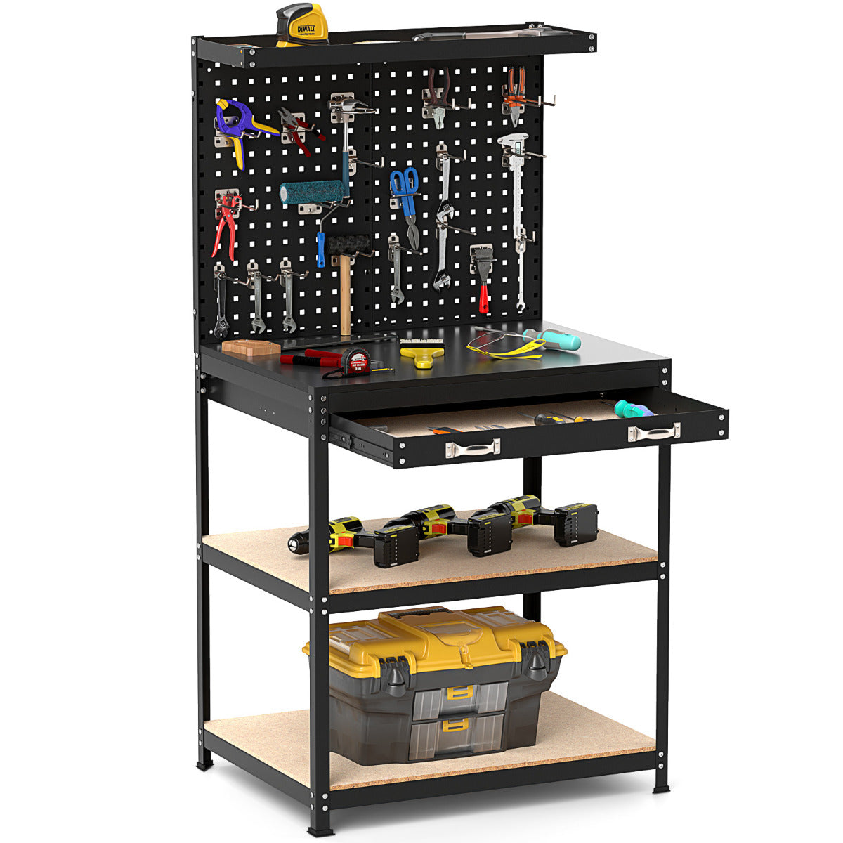 Mesa de Trabalho de 81 x 41 cm com Capacidade de 225 kg para Organização de Ferramentas no Garagem