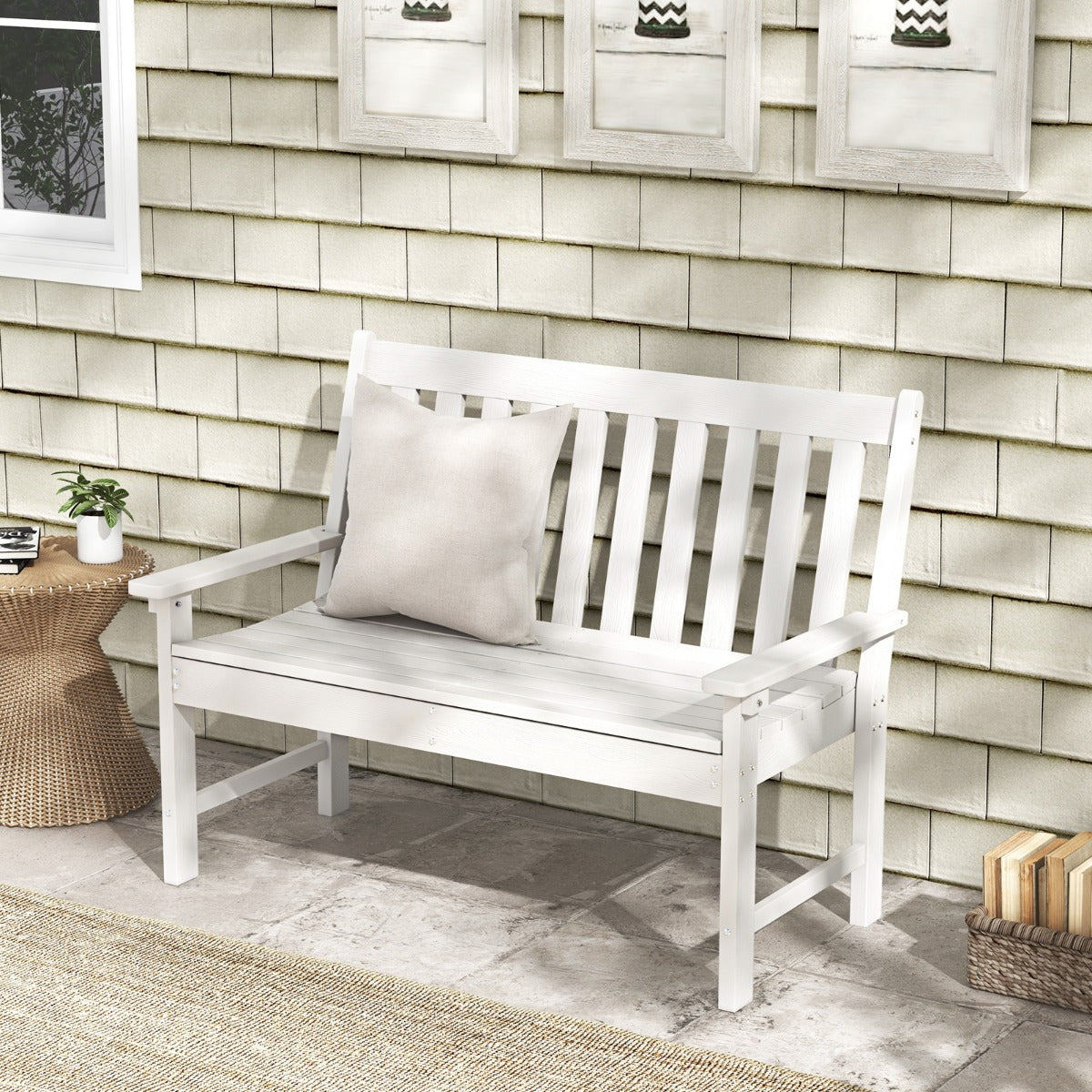 Banco de Jardim – 132 x 65 x 91 cm – Branco – HDPE