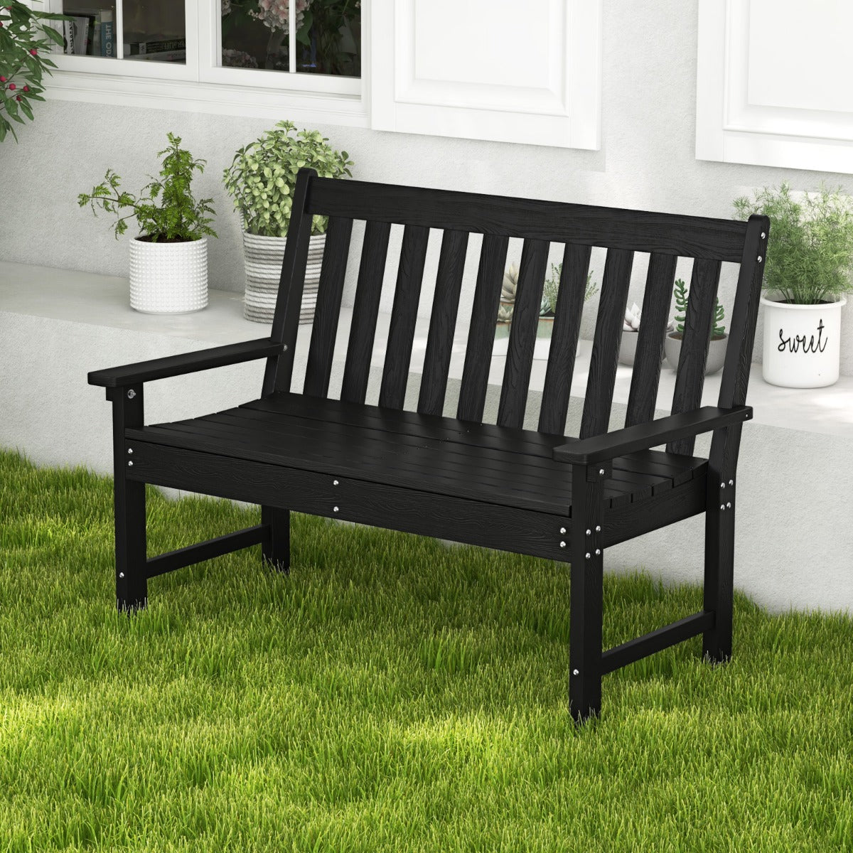 Banco de Jardim – 132 x 65 x 91 cm – Preto – HDPE