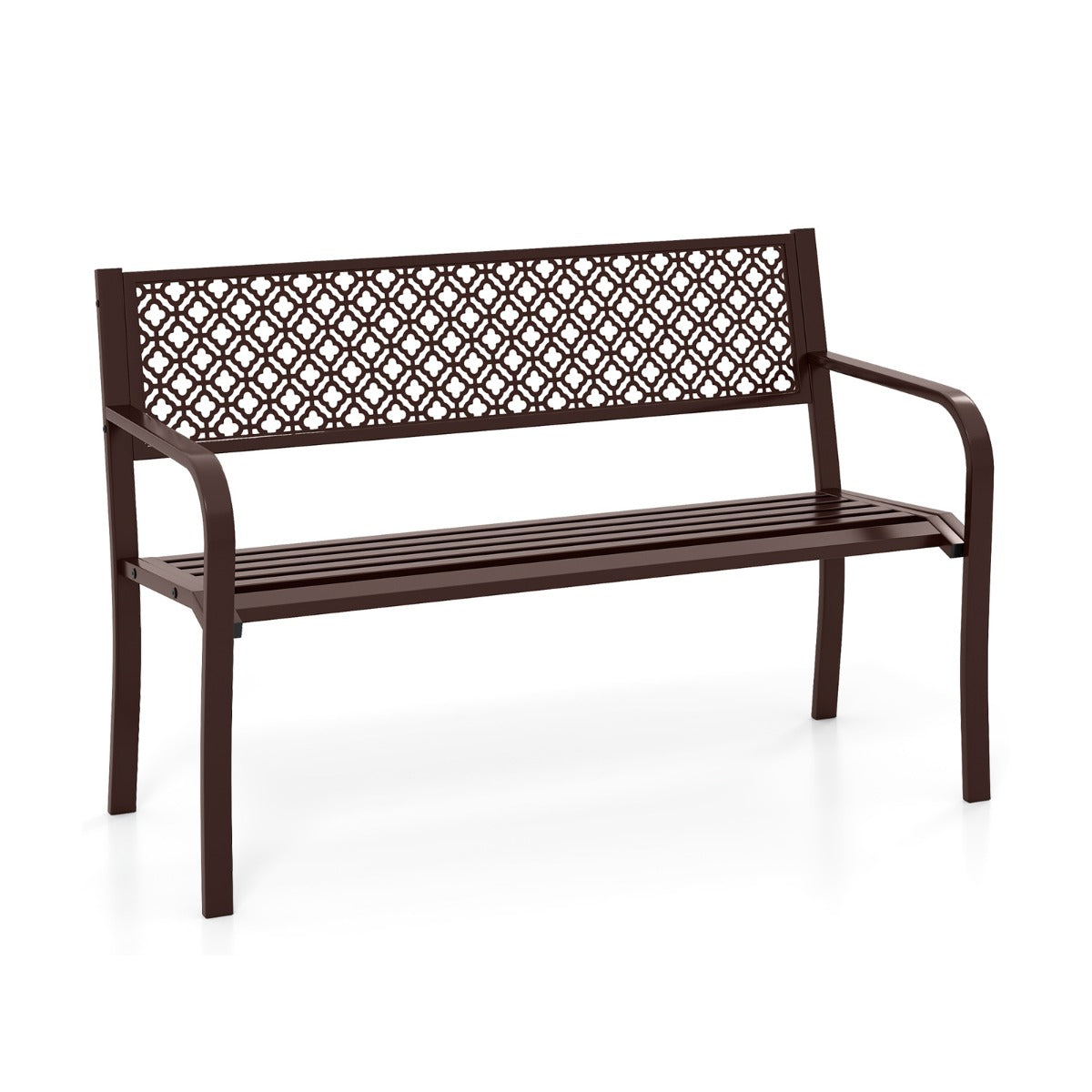 Banco de Jardim de Exterior com 2-3 Lugares, Respaldo Decorado e Braços em Bronze - Capacidade de Carga 300 kg