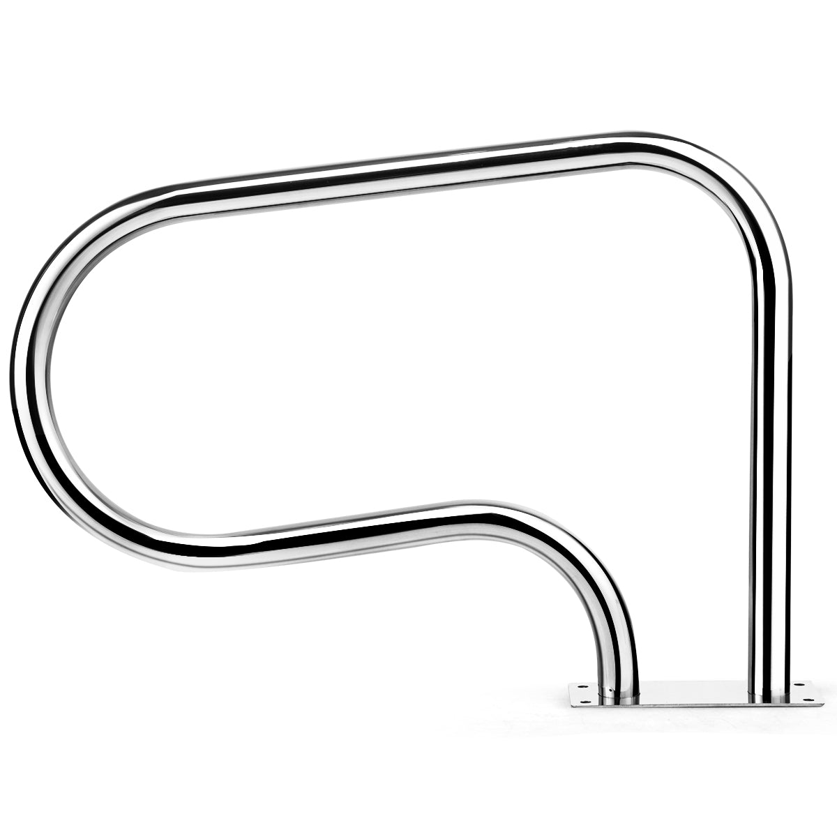 Pasamanos de Piscina em Aço Inoxidável Curvo Minimalista para Spa Parque Aquático 81 x 10 x 57 cm Prateado