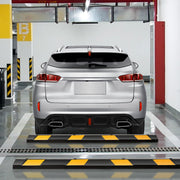 Barreira de Estacionamento em Borracha 183 cm com Faixas Refletoras Amarelas para Carros e Camiões