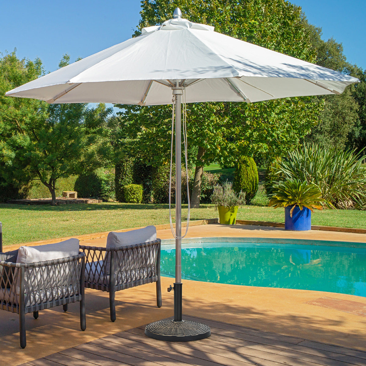 Base de Guarda-Sol para Sombrinha Φ38/48mm Resistente Suporte Redondo para Guarda-Sol de 10 kg para Jardim Praia Piscina Bronze